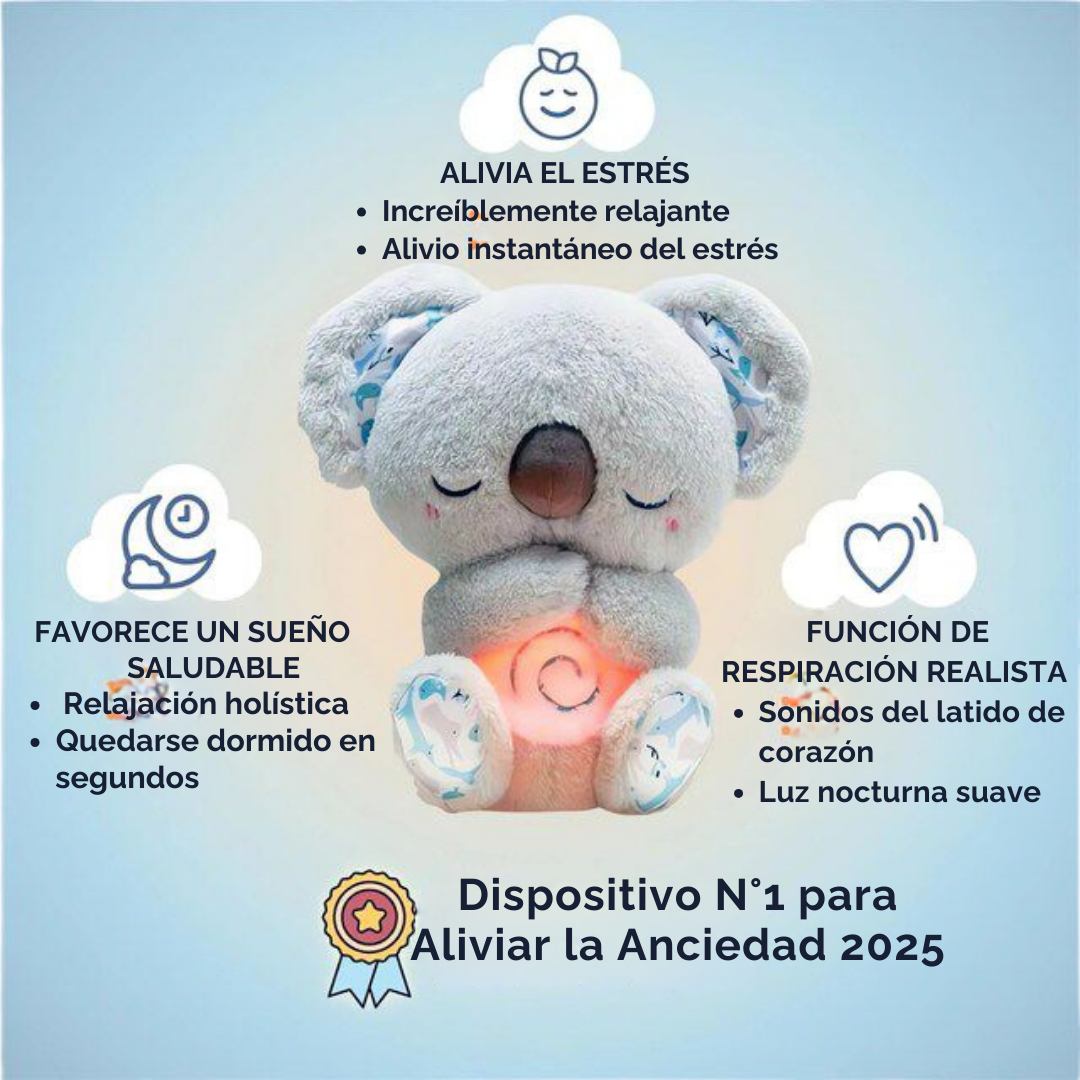 Koala Calm™ – Elimina las Noches Inquietas y Alivia el Insomnio con su Respiración Simulada para Bebés y Mujeres