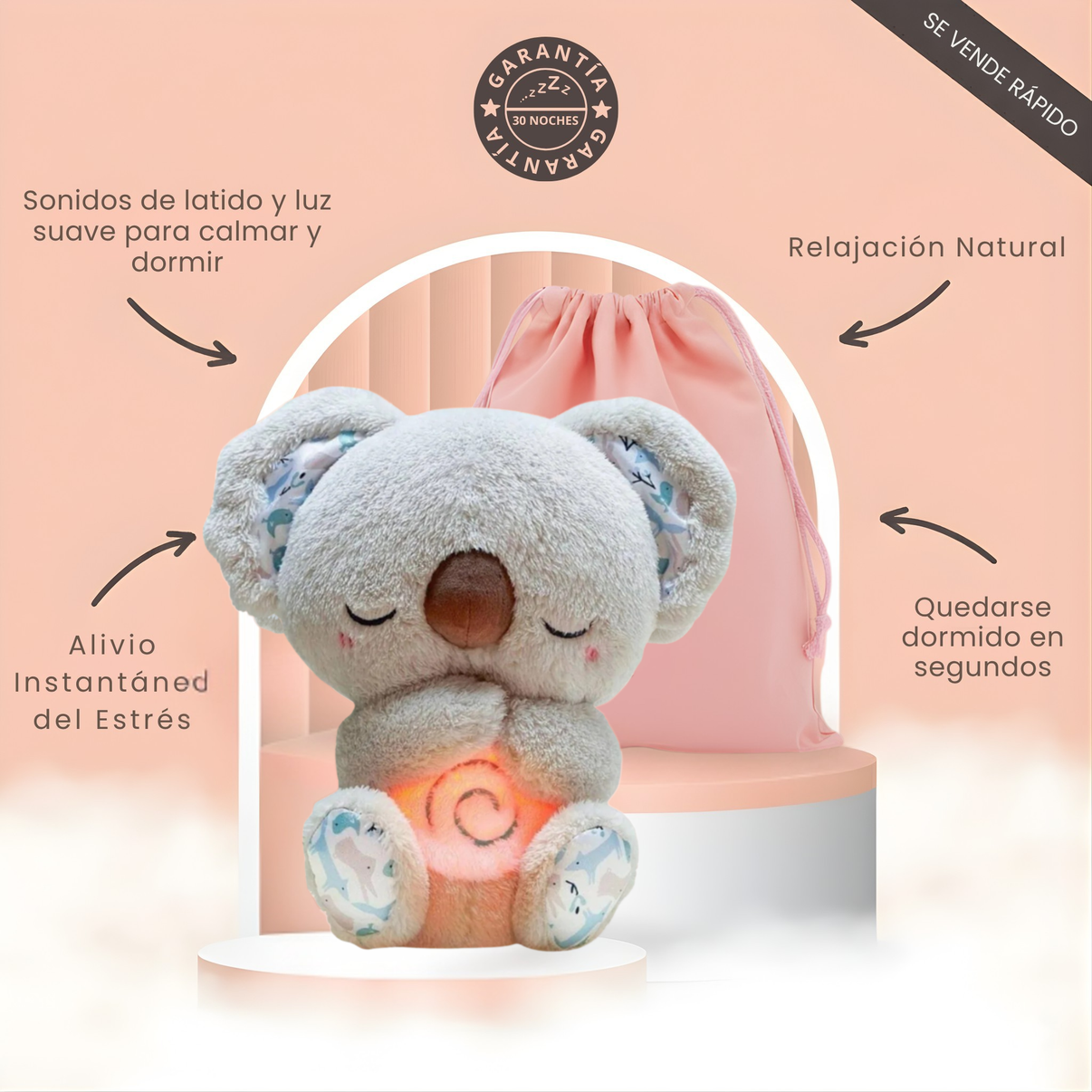 Koala Calm™ – Elimina las Noches Inquietas y Alivia el Insomnio con su Respiración Simulada para Bebés y Mujeres